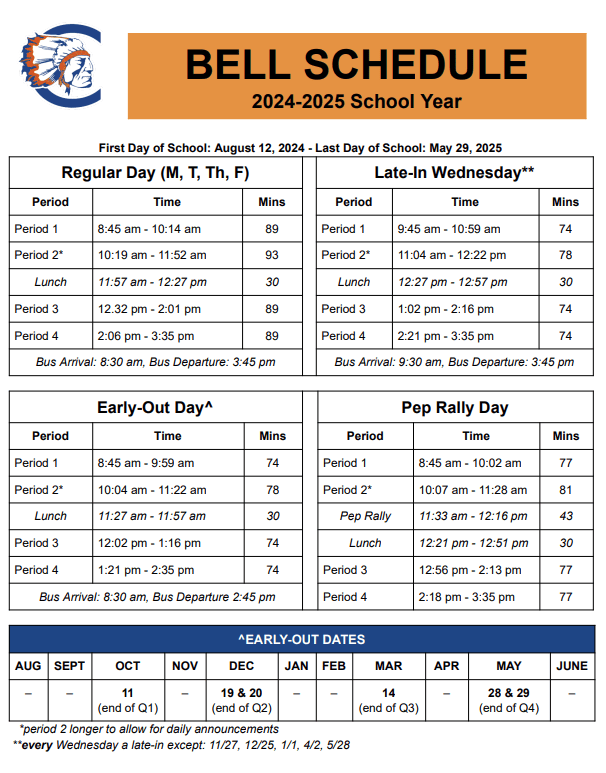 Bell Schedule Clairemont High School
